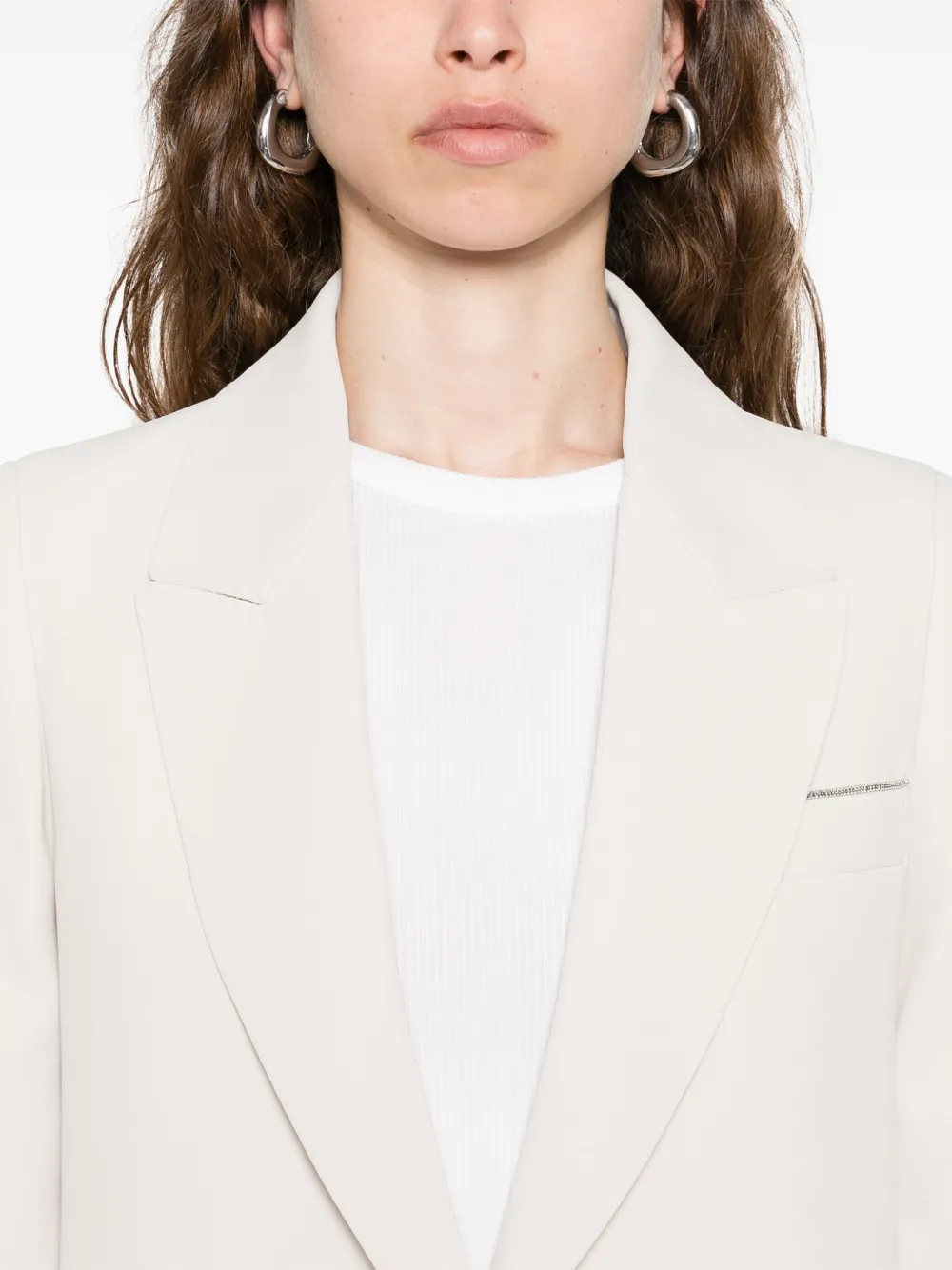 Peserico Blazer met enkele rij knopen Beige