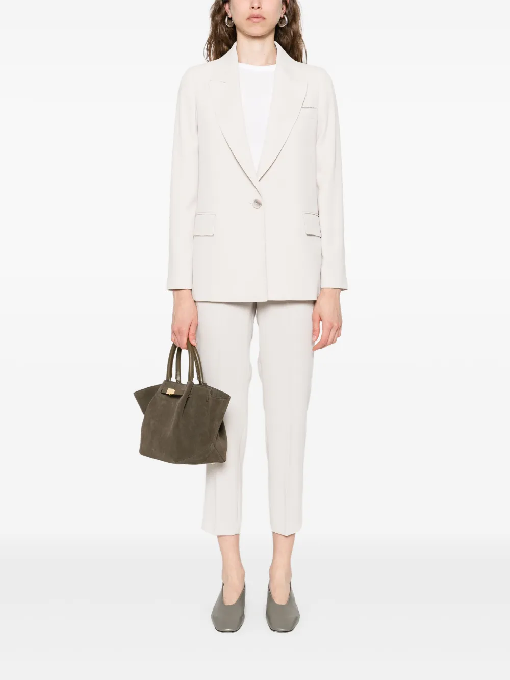 Peserico Blazer met enkele rij knopen Beige
