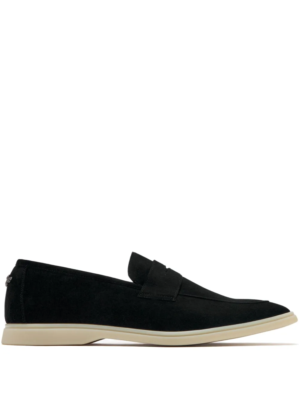 Bougeotte Suede Penny Loafers In Black