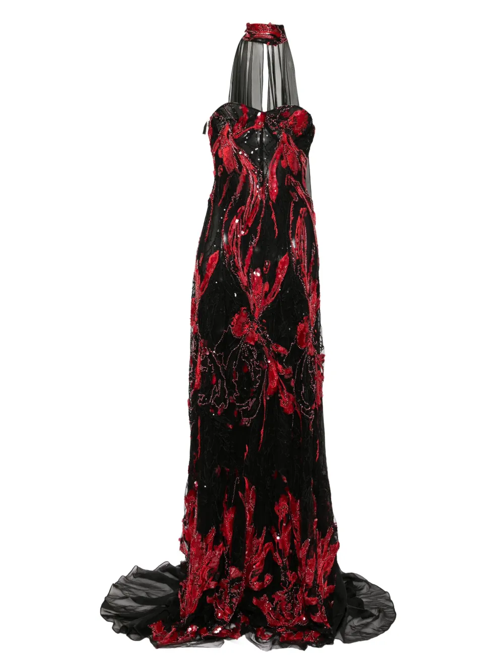 Saiid Kobeisy embroidered maxi dress Rood