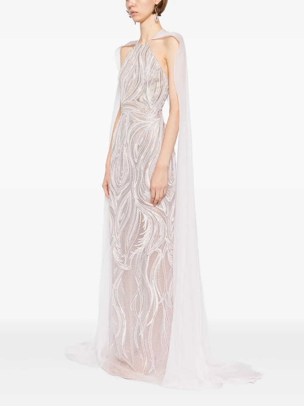 Saiid Kobeisy embroidered maxi dress Roze