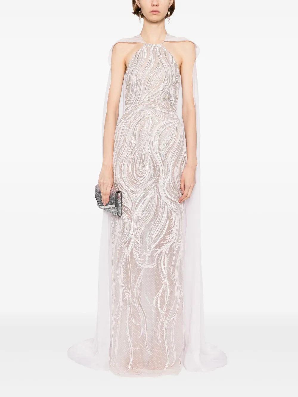 Saiid Kobeisy embroidered maxi dress Roze