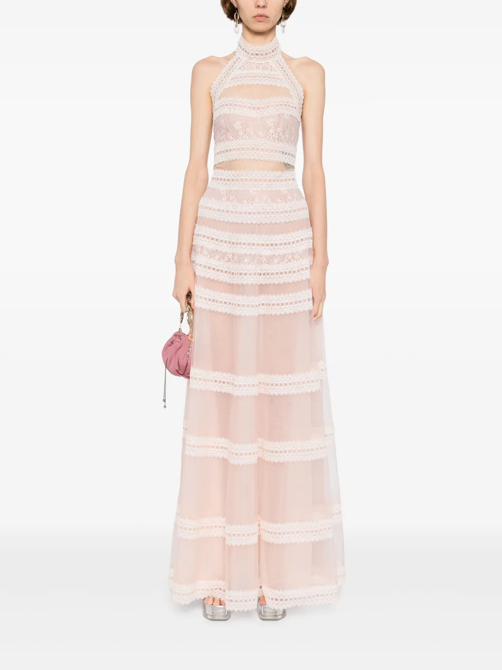 Saiid Kobeisy lace sleeveless dress Roze