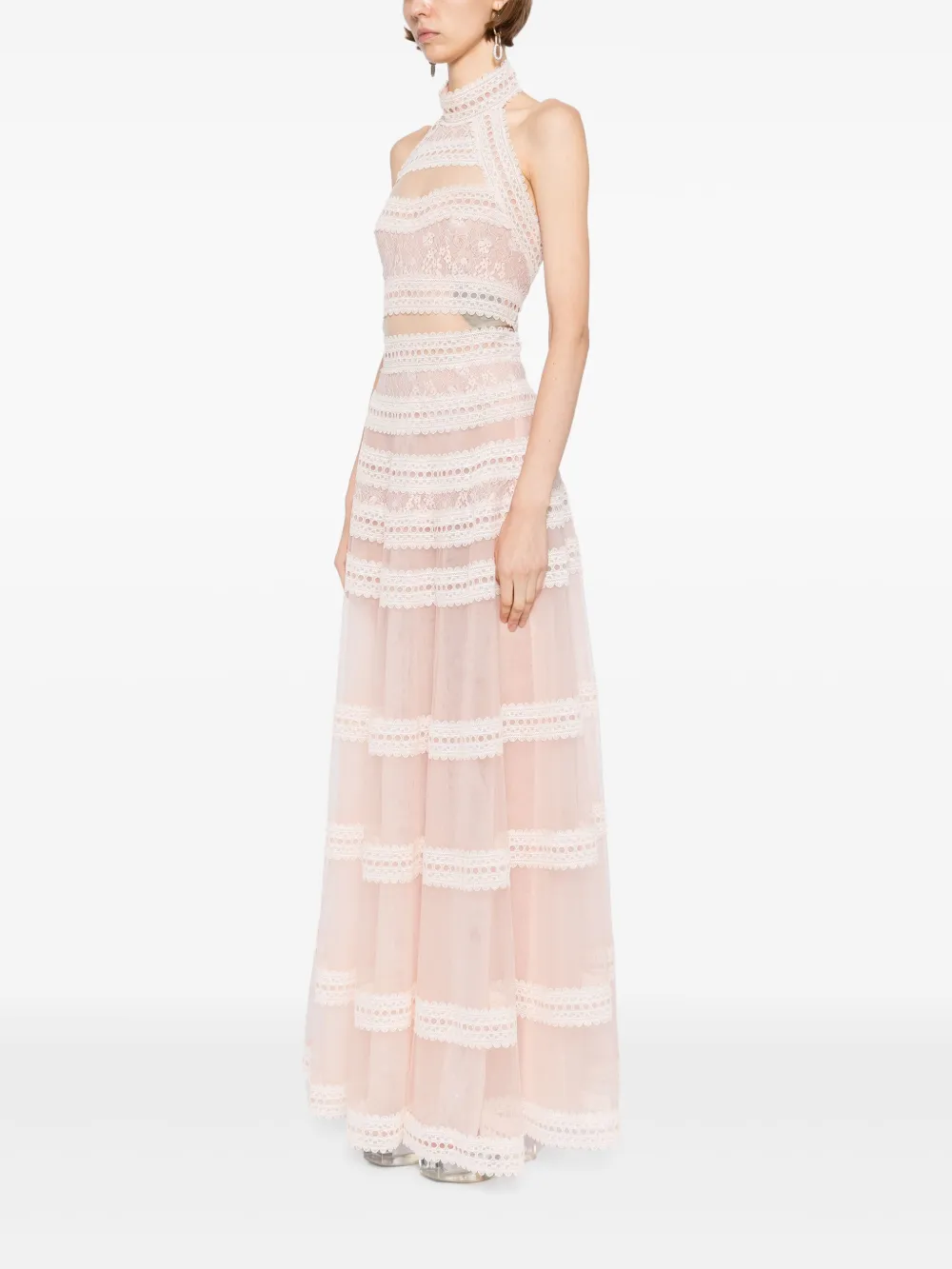 Saiid Kobeisy lace sleeveless dress Roze