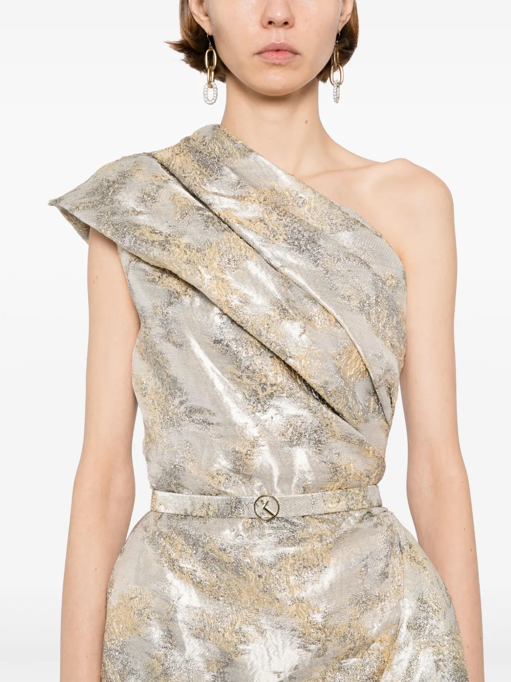 Saiid Kobeisy one -shoulder brocade dress Goud