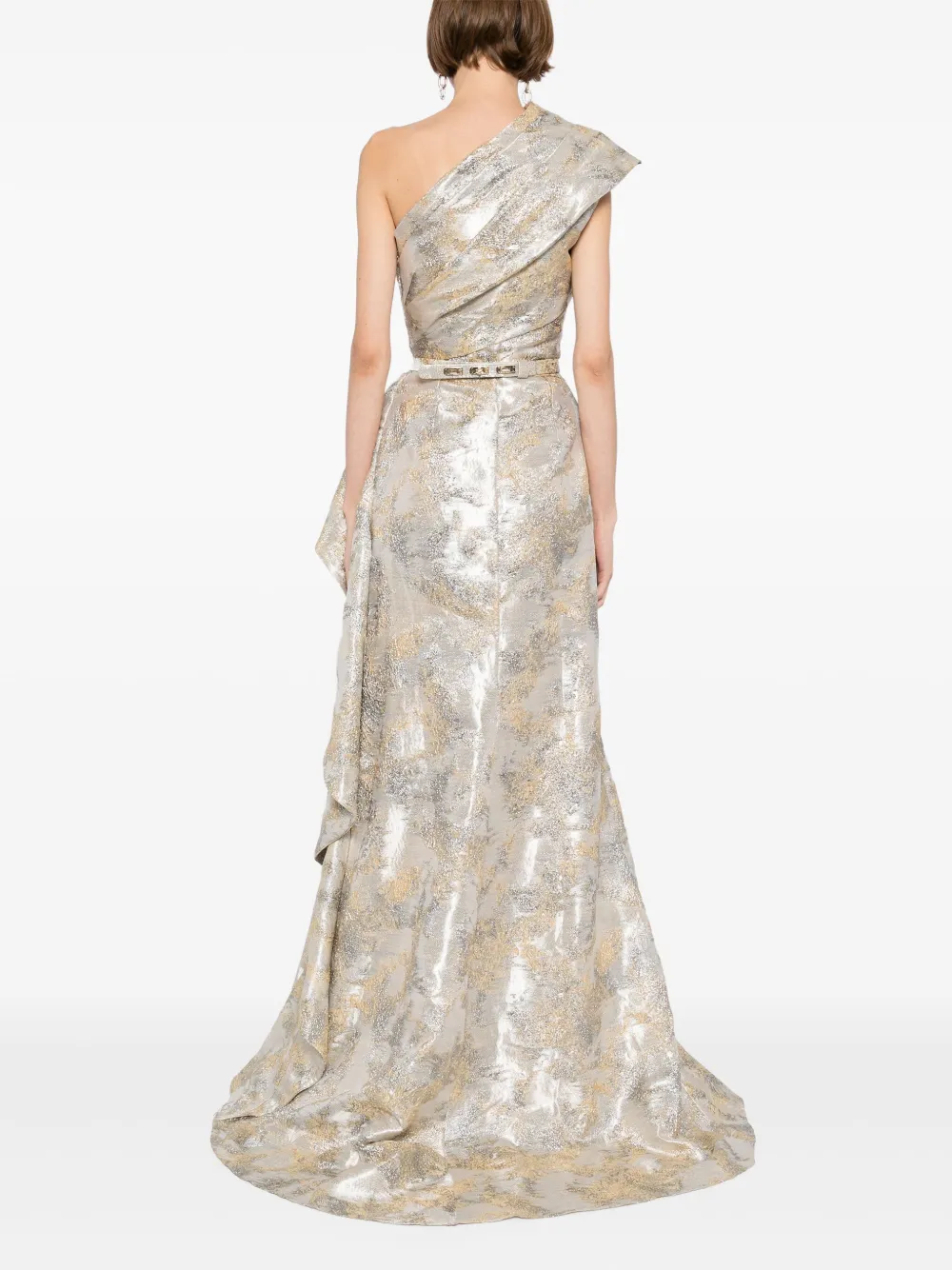 Saiid Kobeisy one -shoulder brocade dress Goud