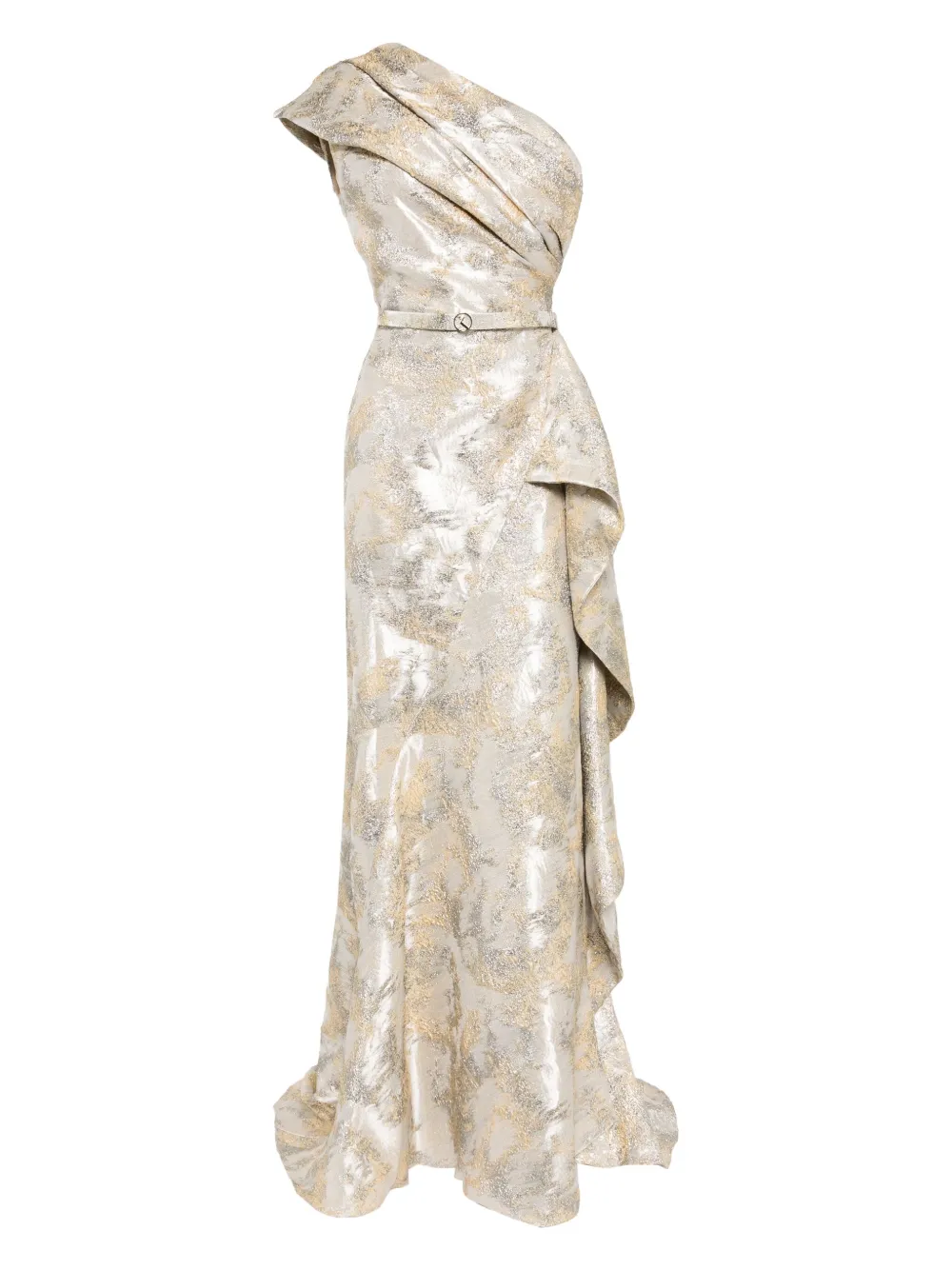 Saiid Kobeisy one -shoulder brocade dress Goud