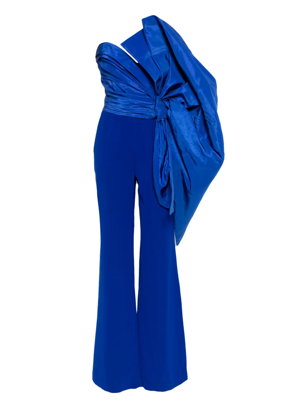 Saiid Kobeisy Taffeta-bow jumpsuit Blauw