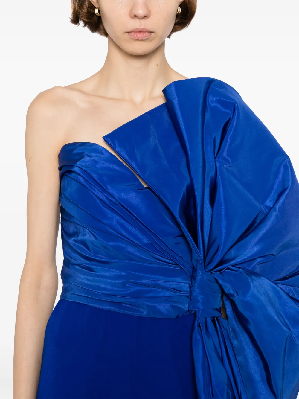 Saiid Kobeisy Taffeta-bow jumpsuit Blauw