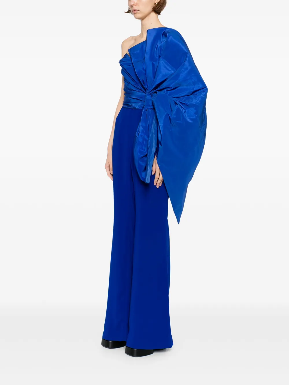 Saiid Kobeisy Taffeta-bow jumpsuit Blauw