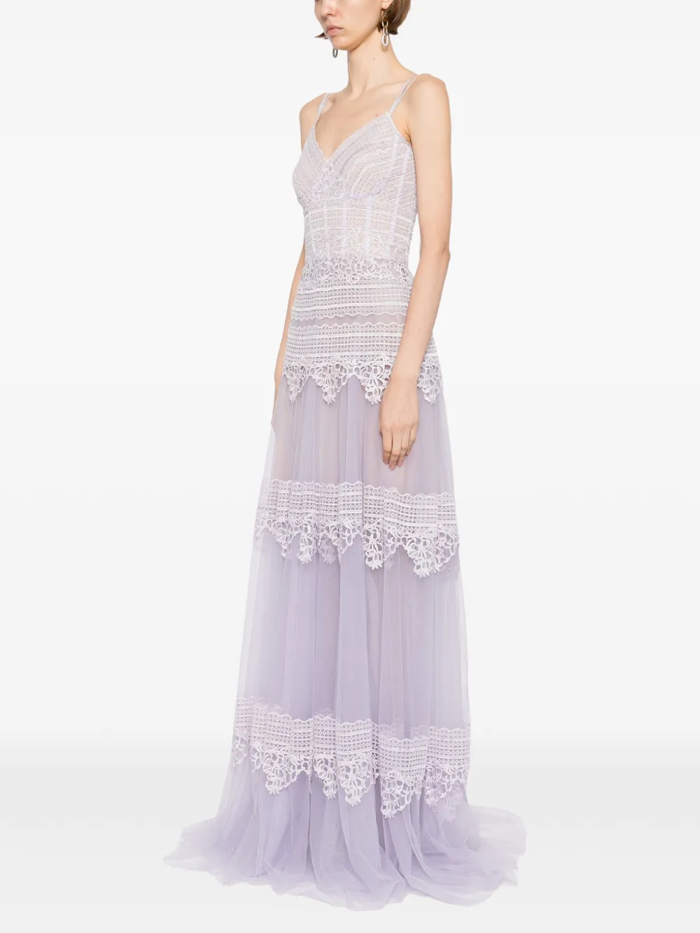Saiid Kobeisy lace sleeveless dress Paars