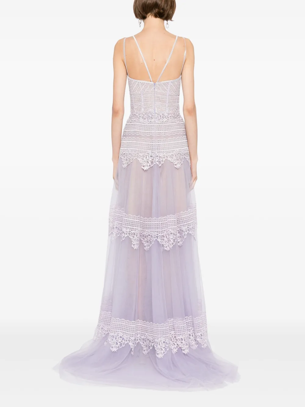 Saiid Kobeisy lace sleeveless dress Paars