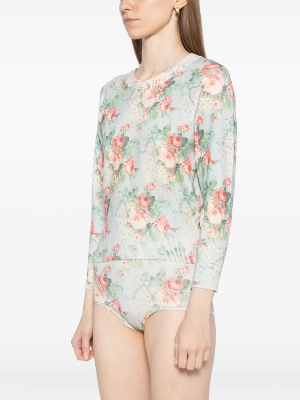 Simone Rocha Top met bloemenprint Blauw