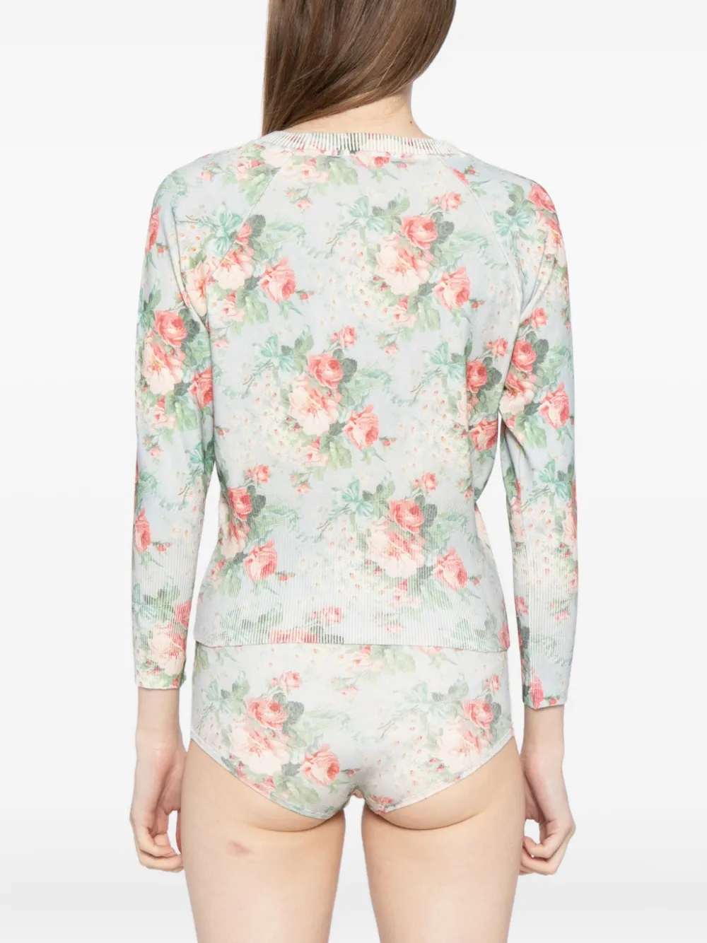 Simone Rocha Top met bloemenprint Blauw