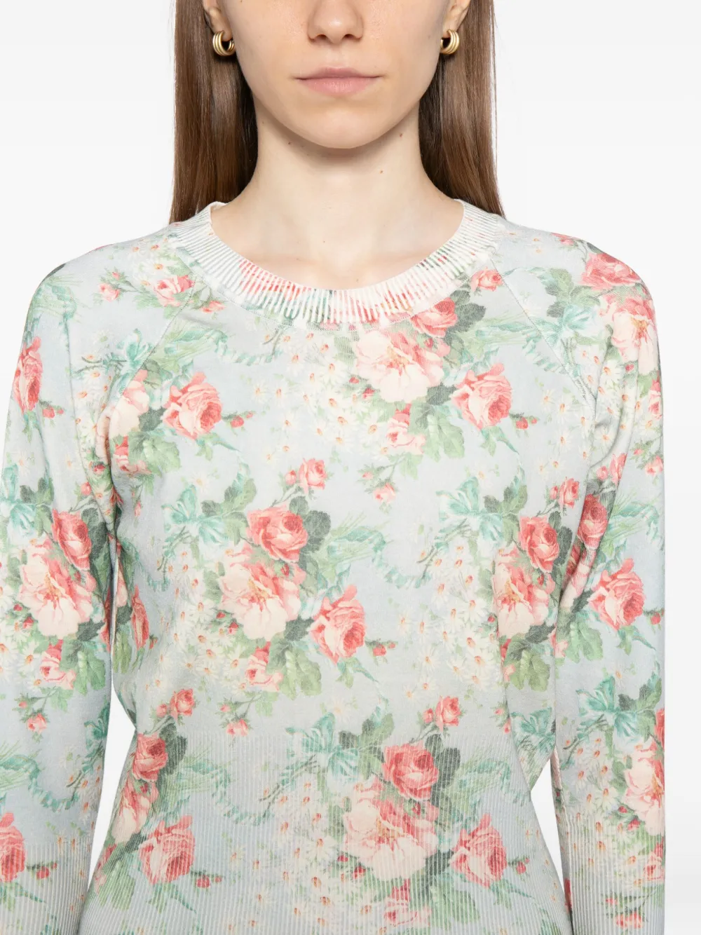 Simone Rocha Top met bloemenprint Blauw
