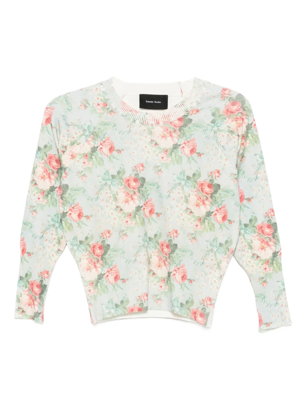 Simone Rocha Top a fiori - Blu