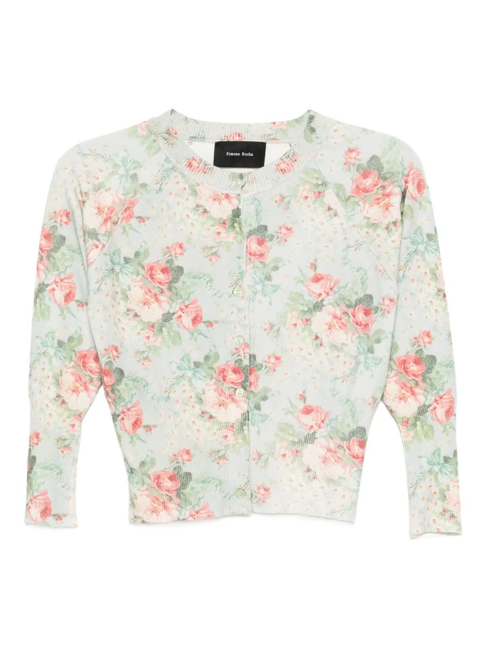 Simone Rocha floral shrunken cardigan | Blue | Image 1