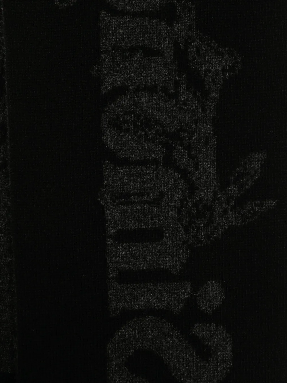 Simone Rocha Gebreide sjaal met ruches en logo Zwart