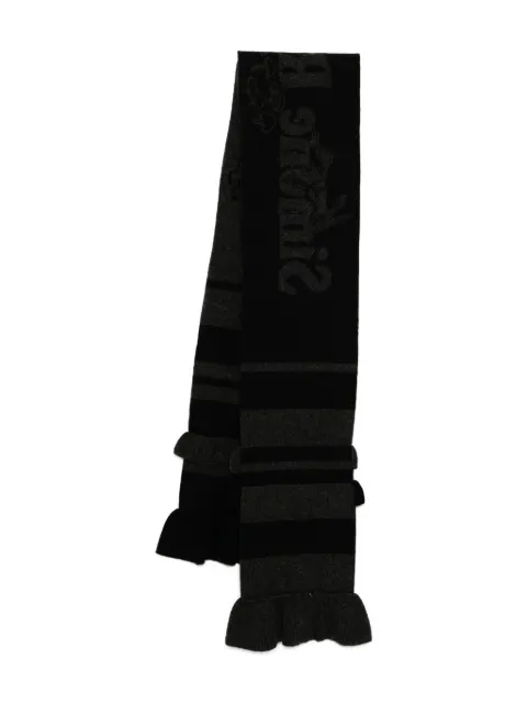 Simone Rocha ruffle graphic logo knit scarves