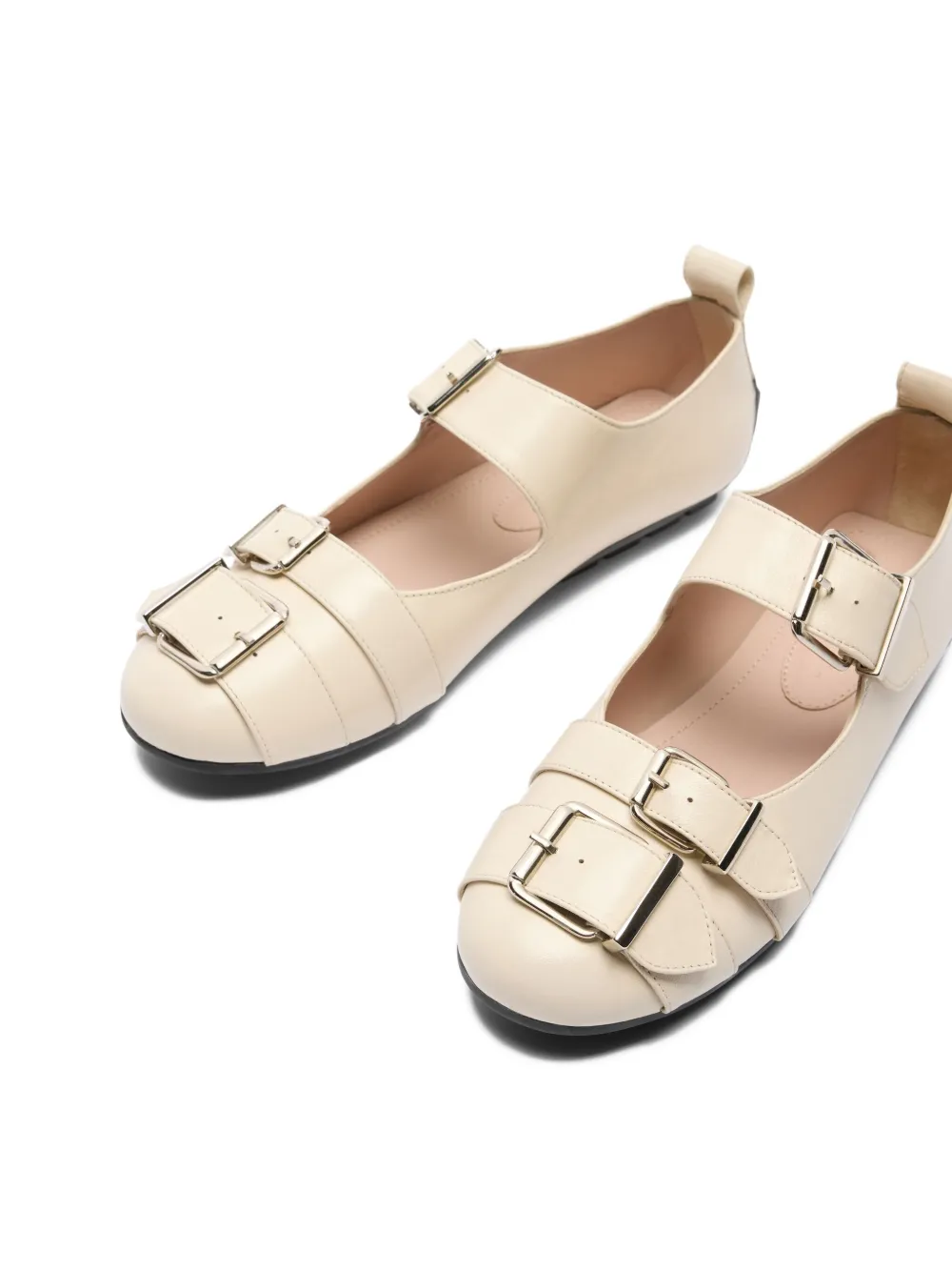 Simone Rocha Ballerina's met drievoudige gesp Beige