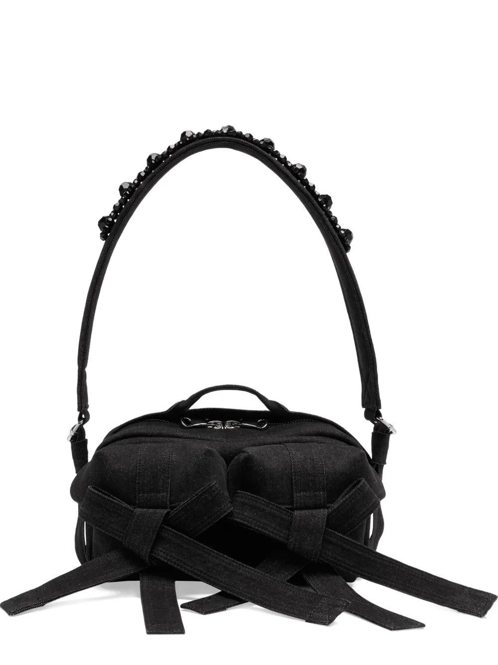 Simone Rocha Bead-embellished Bow Bag In Black