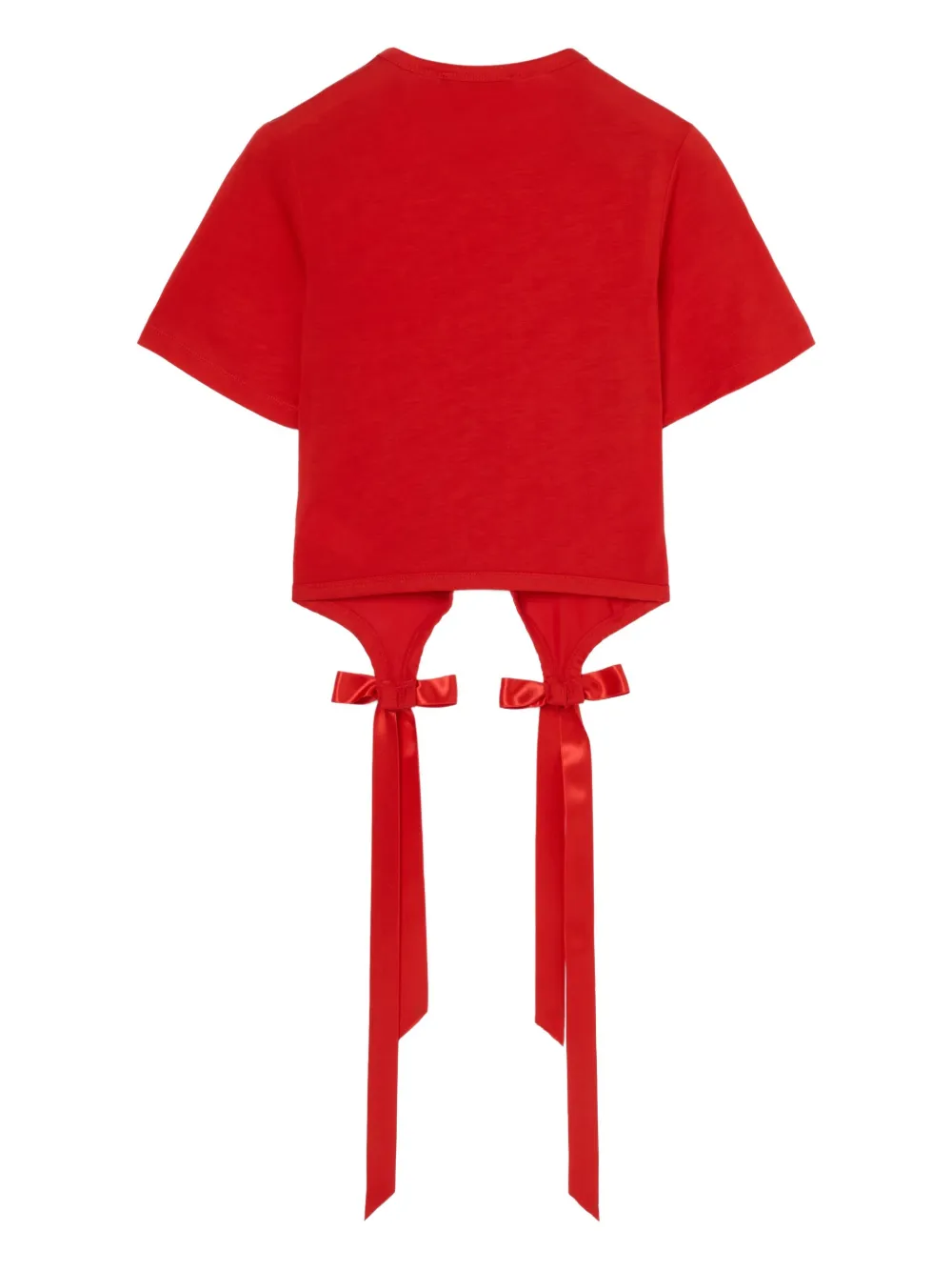 Simone Rocha Easy T-shirt met korte mouwen en strikdetail Rood