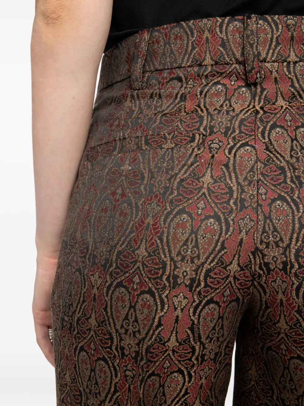 Zadig & Voltaire Womens Black Paisley-pattern High-rise Woven Trousers In Brown