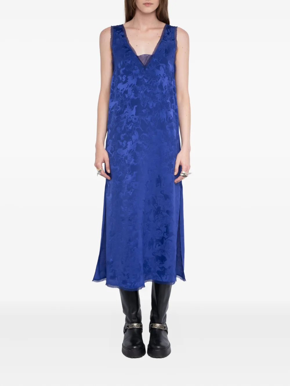 Zadig&Voltaire lace-trim midi dress Blauw