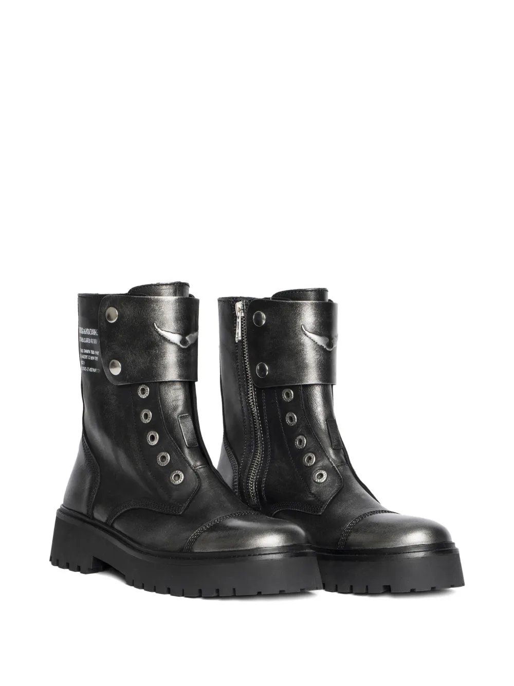 Zadig&Voltaire leather combat boots Black