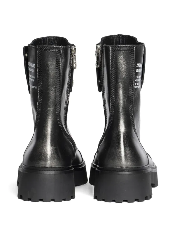 ZADIG & VOLTAIRE 黒 レザーブーツ Zadig&Voltaire Leather Combat Boots | Black | FARFETCH