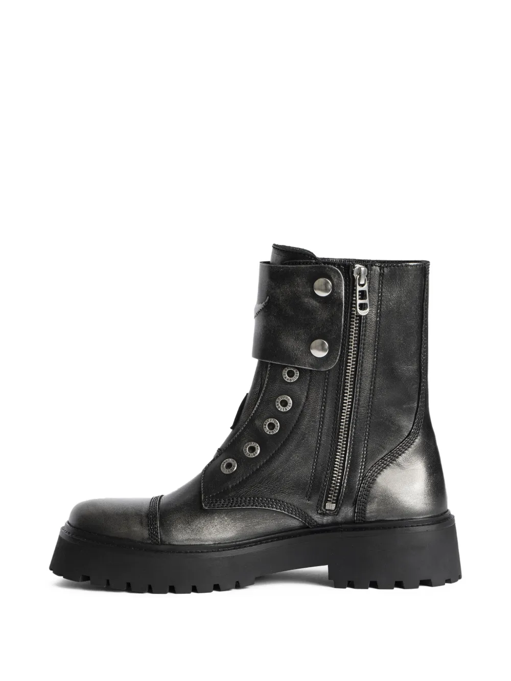 Zadig&Voltaire leather combat boots Black