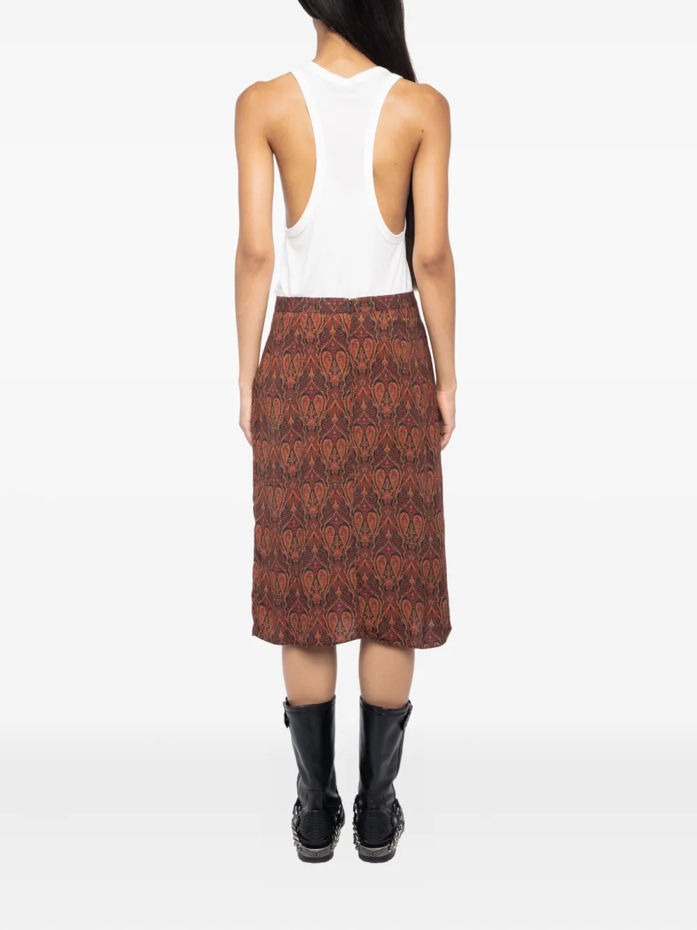 Zadig&Voltaire Straight rok met paisley-print Bruin