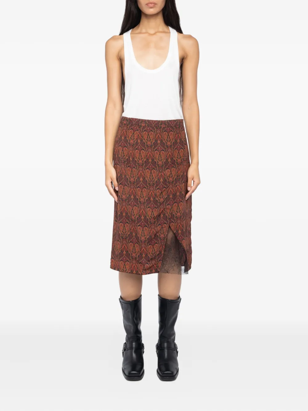 Zadig&Voltaire paisley-print straight skirt - Bruin
