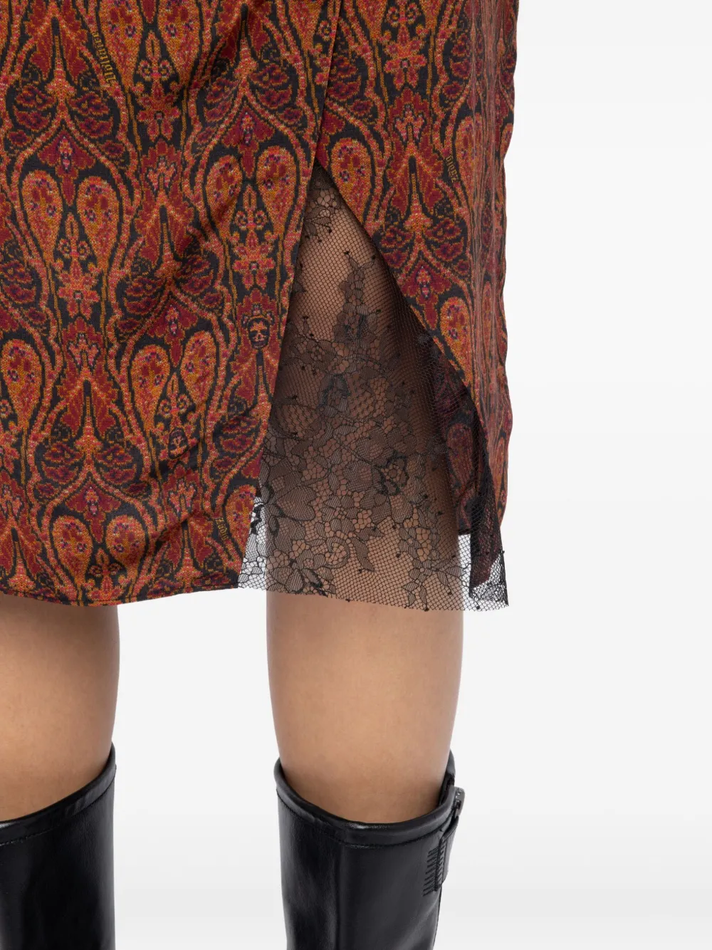 Zadig&Voltaire Straight rok met paisley-print Bruin