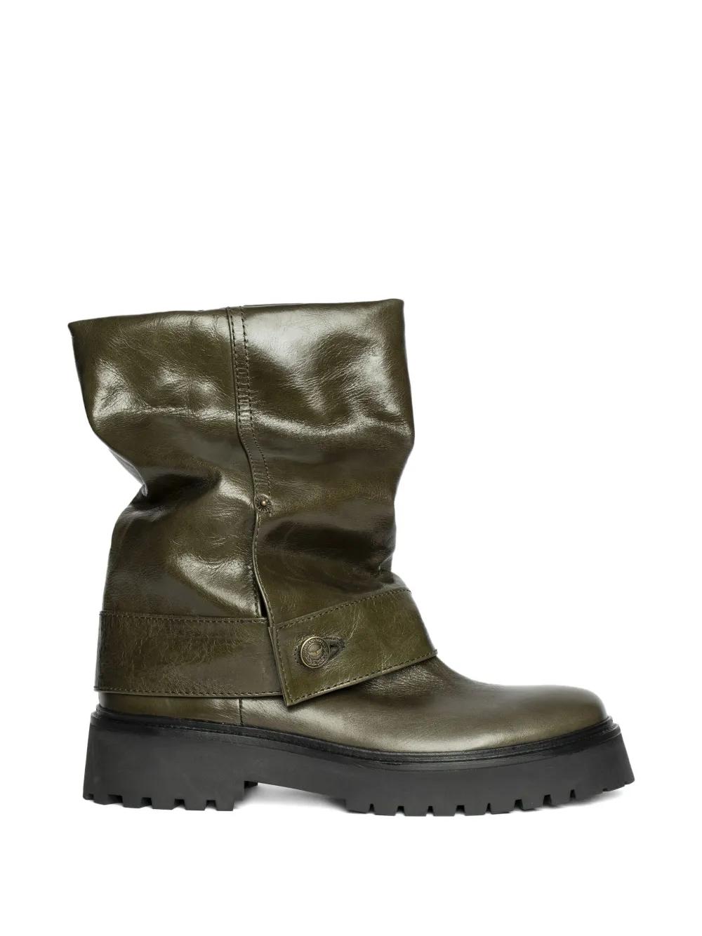 Zadig&Voltaire Angie fold-over leather boots Green