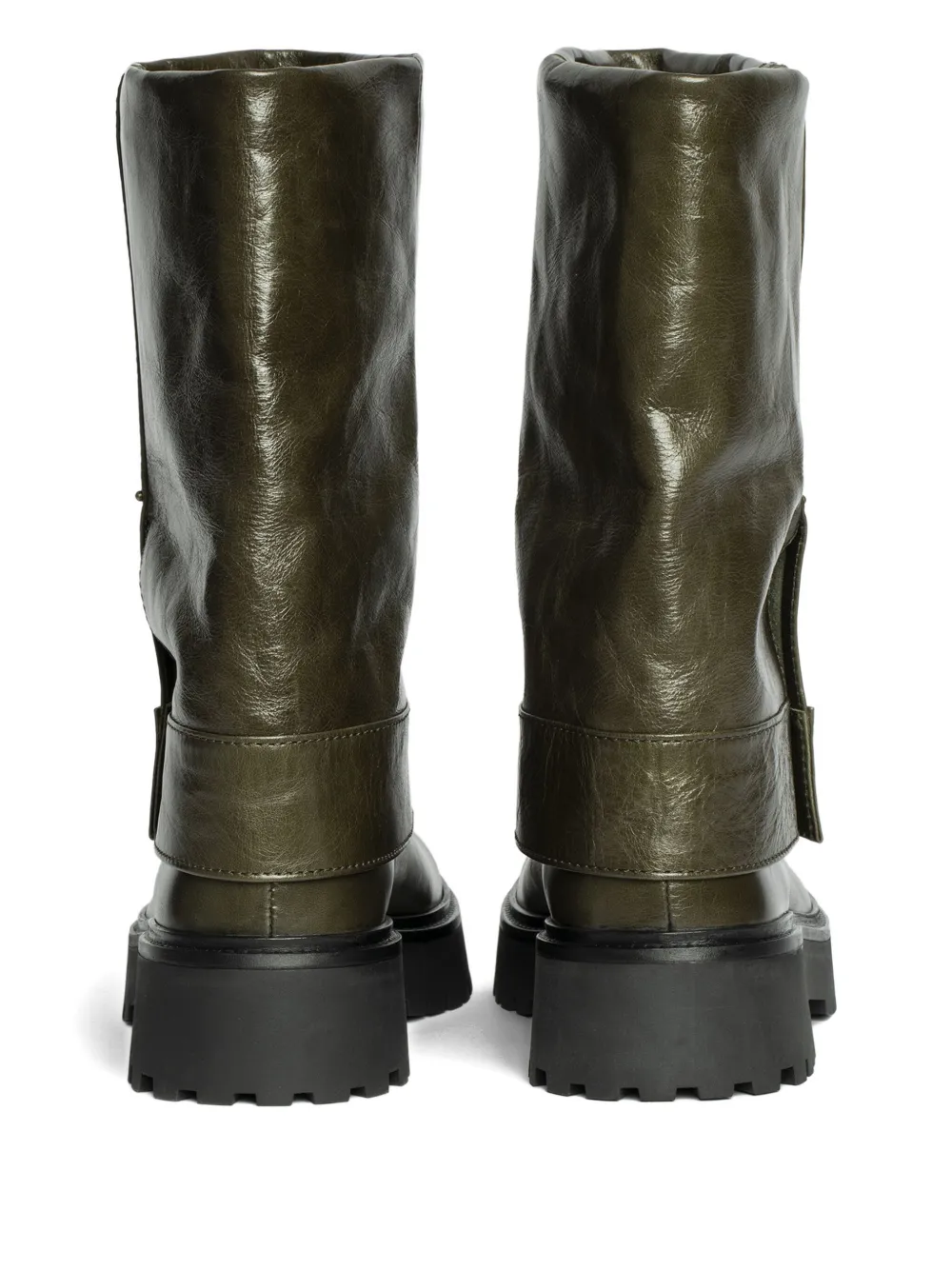 Zadig&Voltaire Angie fold-over leather boots Green
