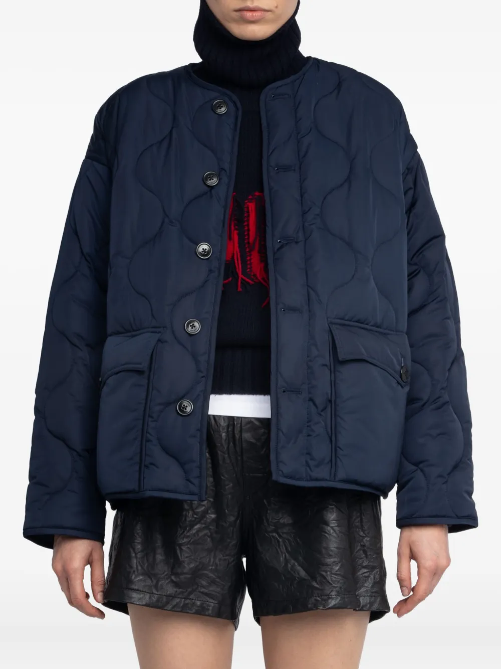 Zadig&Voltaire Bunji quilted button-fastening jacket Blauw