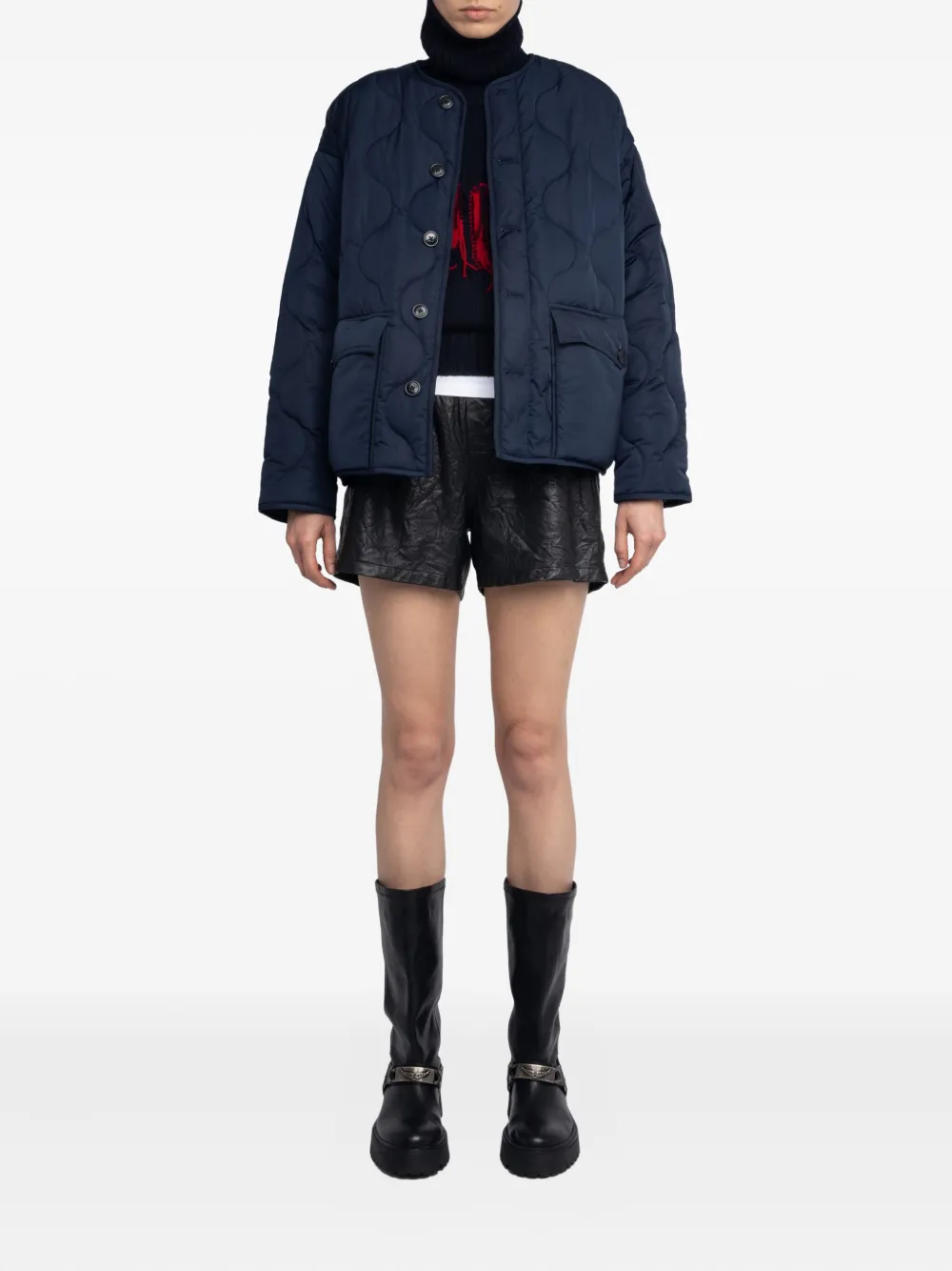 Zadig&Voltaire Bunji quilted button-fastening jacket Blauw