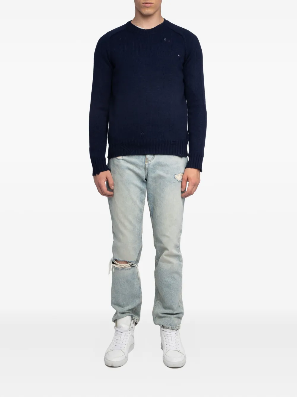 Zadig&Voltaire Gerafelde trui Blauw