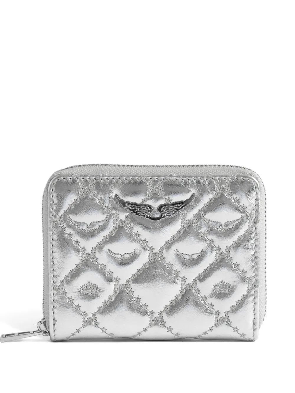 Zadig&Voltaire quilted leather zip wallet | Silver | Image 1