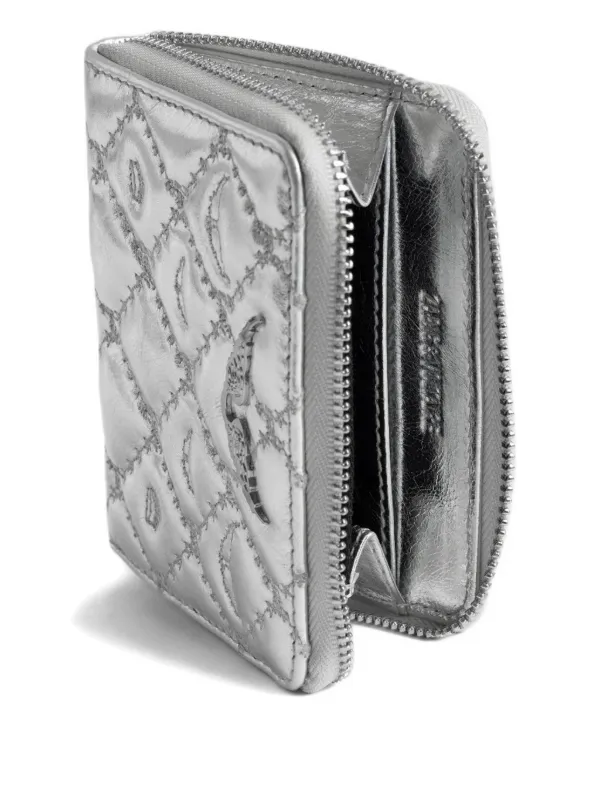 Zadig&Voltaire Quilted Leather Zip Wallet | Silver | FARFETCH