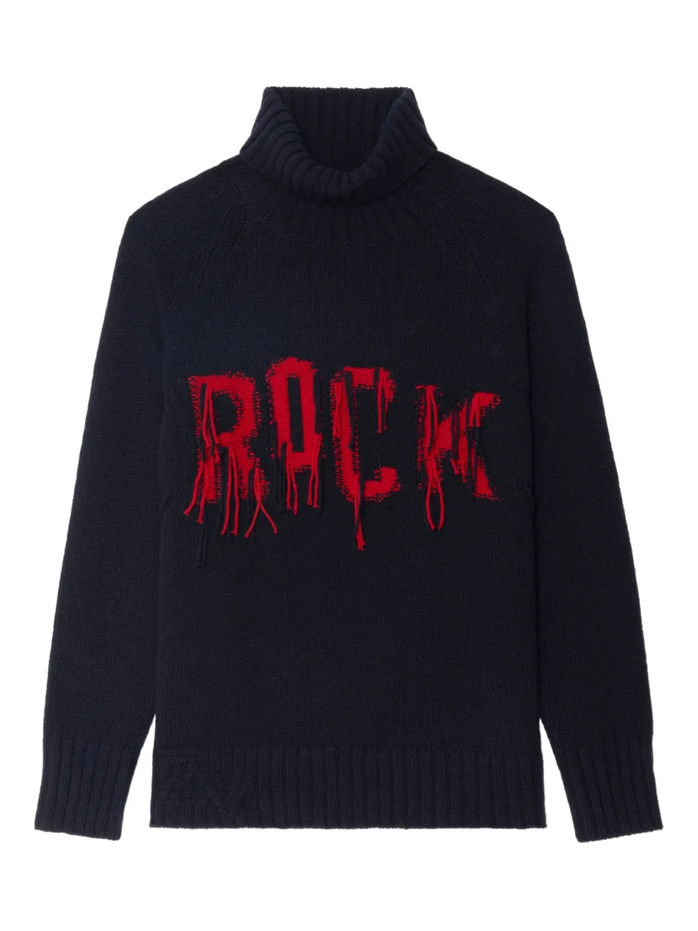 Zadig & Voltaire roll-neck frayed-detail sweater - ブラック Zadig & Voltaire roll-neck frayed-detail sweater - ブラック