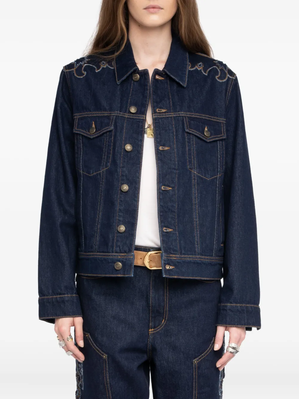 Zadig&Voltaire エンブロイダリー デニムジャケット | ブルー