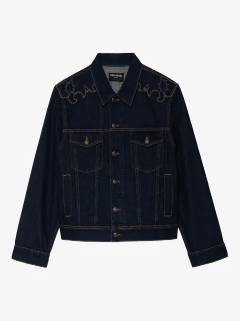 Zadig&Voltaire chamarra de mezclilla bordada
