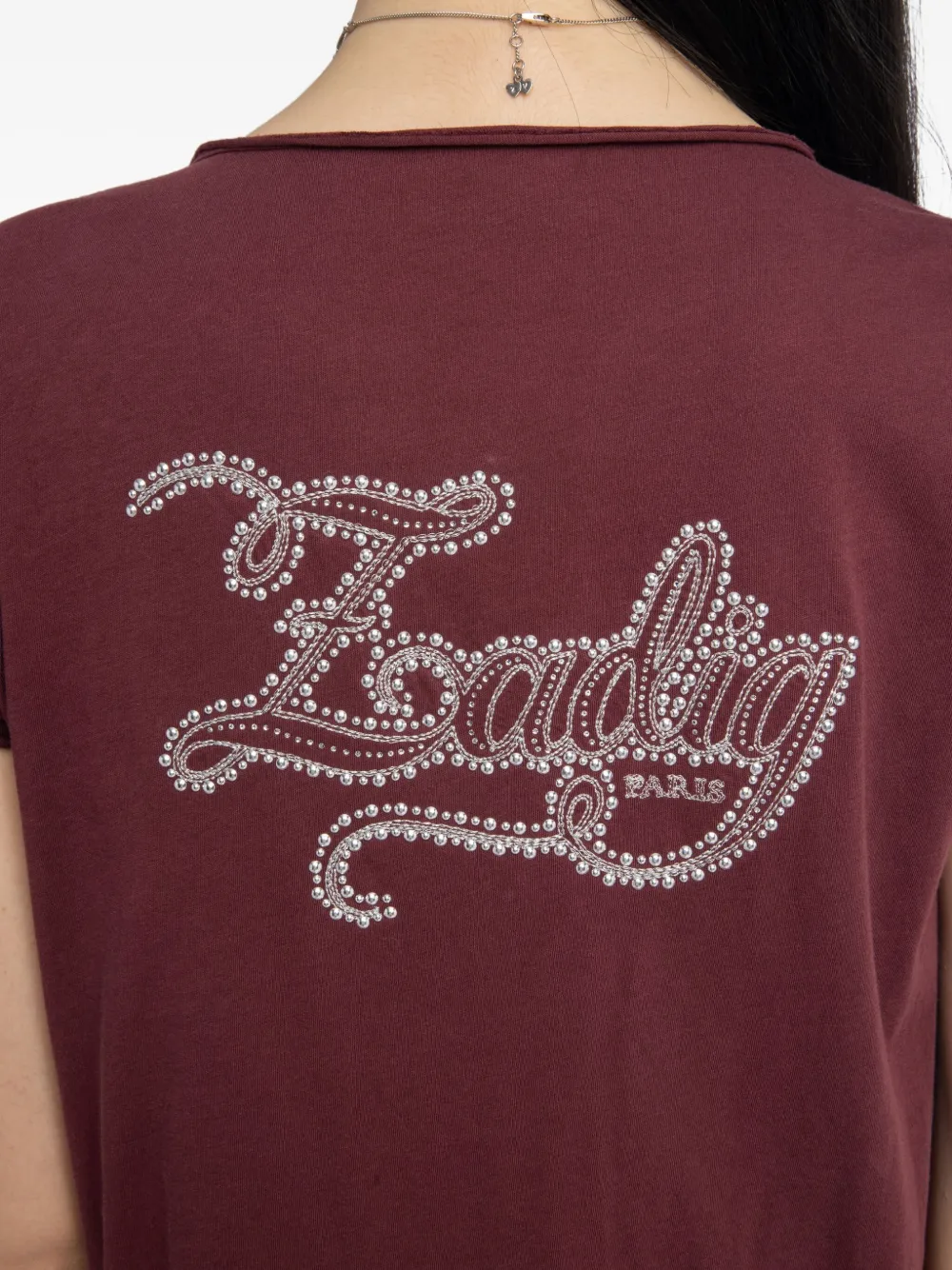 Zadig&Voltaire T-shirt verfraaid met kristallen Rood