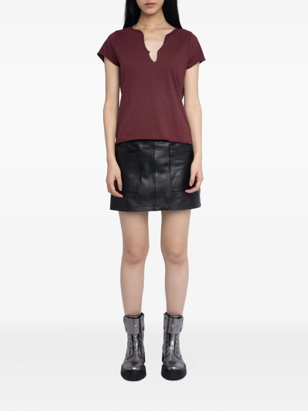 Zadig&Voltaire T-shirt verfraaid met kristallen Rood