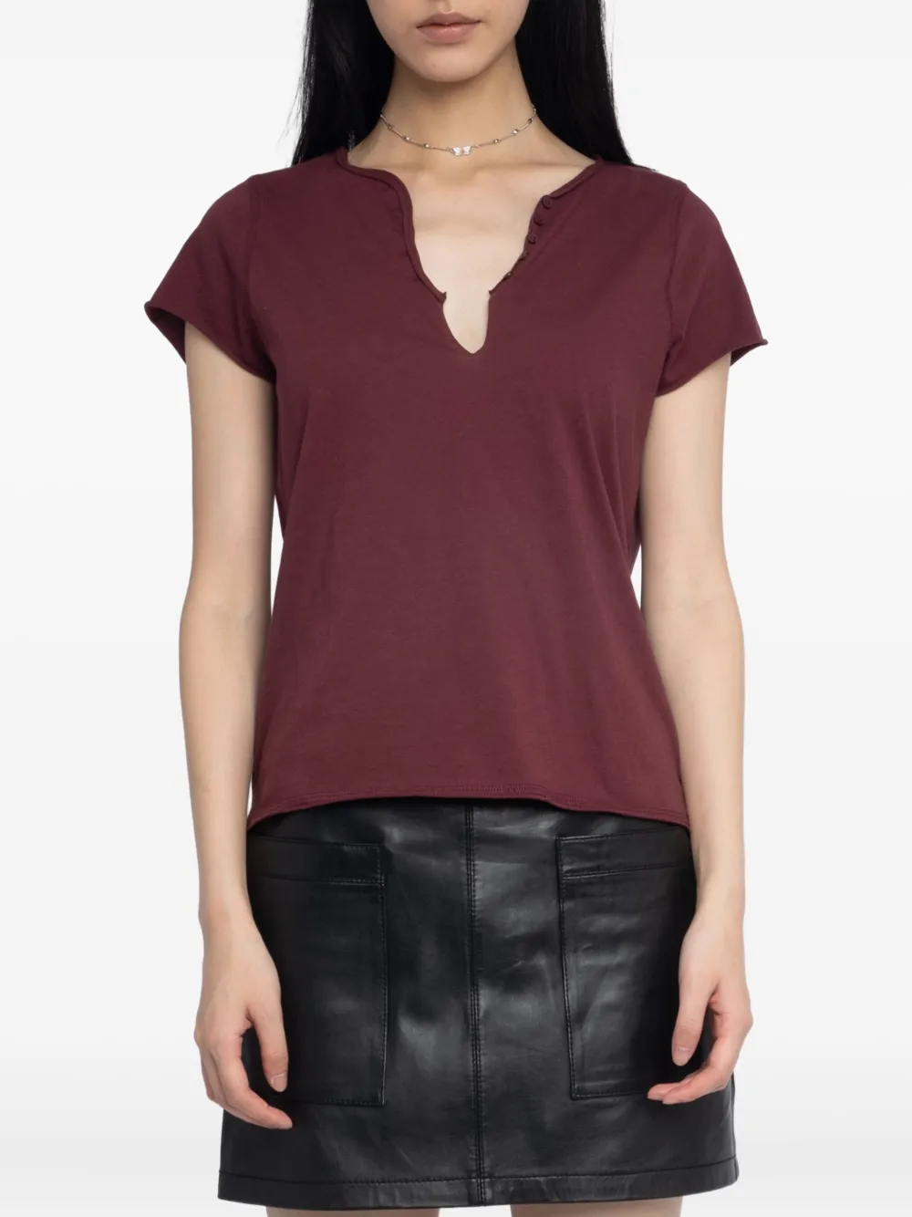 Zadig&Voltaire T-shirt verfraaid met kristallen Rood
