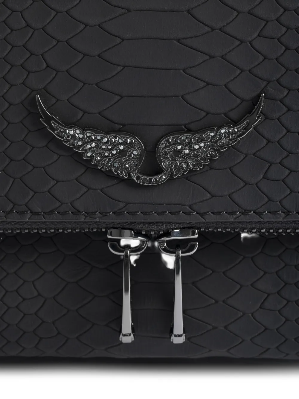 Zadig & Voltaire Rocky Ii Soft Savage Chain-strap Satchel Bag In Black