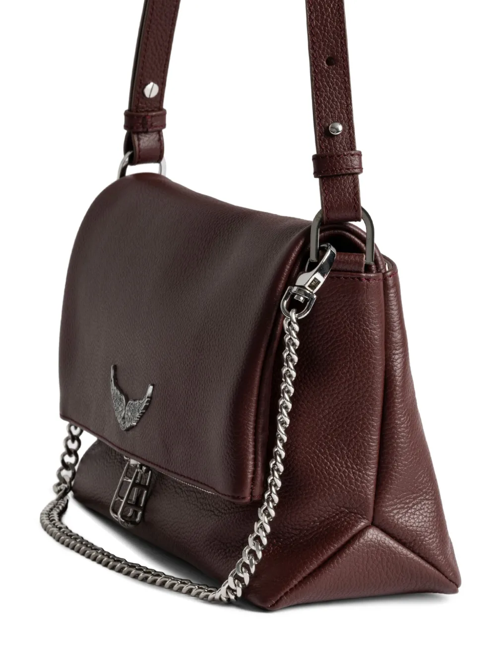 Zadig & Voltaire Rock Wing-detail Chain-strap Satchel In Red