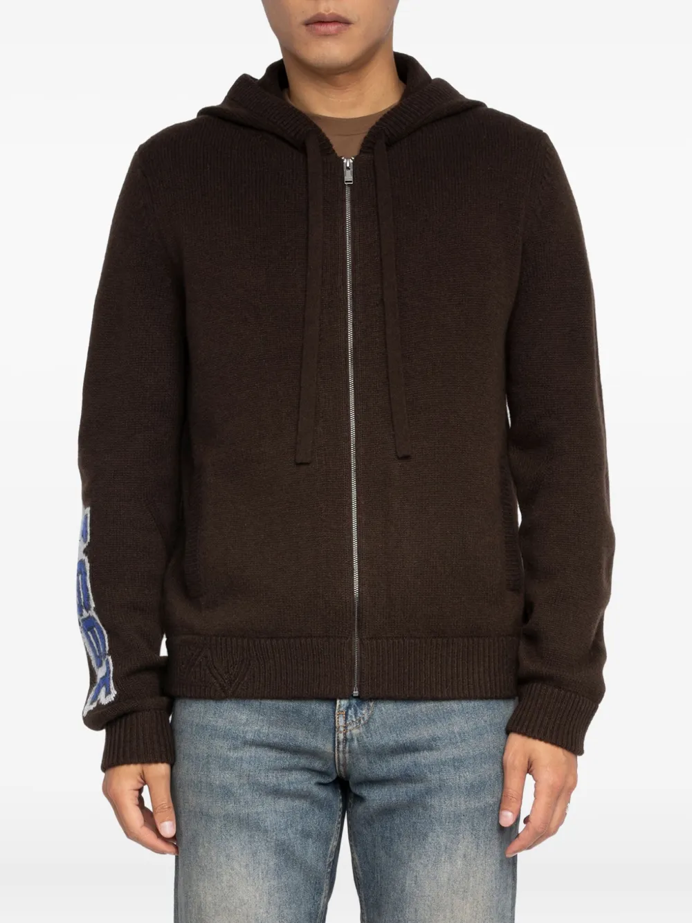 Zadig & Voltaire Oliver Zip-up Hoodie In Brown